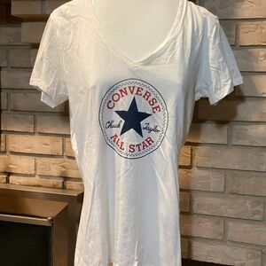 Converse Women's v-neck Chuck Taylor White All Star Tee